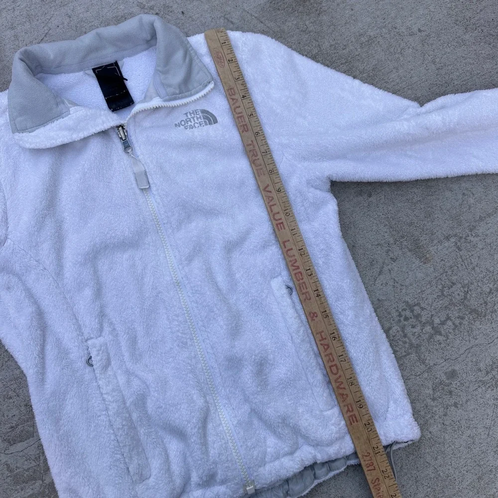 The North Face Osito Full Zip Fleece Jacket White Mens XS Mock Neck Soft Fuzzy